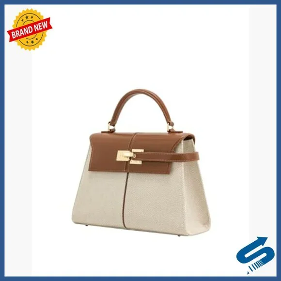 Large Vegan Leather Top Handle Crossbody Bag with Adjustable Strap